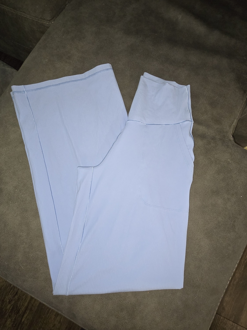 Aerie Light Blue Ribbed Wide-Leg Leggings